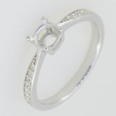 10K Gold Semi Mount Ring Setting Round RD 5x5mm Moissanite Accent Syzjewelry