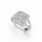 14K Gold Semi Mount Ring Setting Oval OV 6X4mm with White Topaz Diamond Accent DHJ