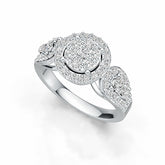 10K Gold Semi Mount Ring Setting Round RD 2.5mm Moissanite Accent DHJ