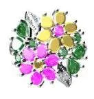10K Gold Semi Mount Pendant Setting Pear PE 5X4mm Moissanite Accent DHJ