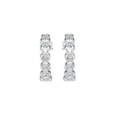 14K Gold Bezel Hoop Earrings with White Topaz or Moissanite Diamond Accent DHJ