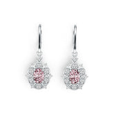 18K Gold Semi Mount Earrings Setting Oval OV 7X5mm with White Topaz Diamond Accent DHJ