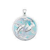 Sterling Silver Semi Mount Pendant Setting Round RD 31.5x31.5mm DHJ