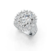14K Gold Semi Mount Ring Setting Oval OV 14x12mm Split Shank Diamond Accent DHJ