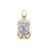 Sterling Silver Semi Mount Pendant Setting Cushion CU 9X7mm White Topaz Accents Syzjewelry