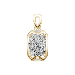 Sterling Silver Semi Mount Pendant Setting Cushion CU 9X7mm White Topaz Accents Syzjewelry