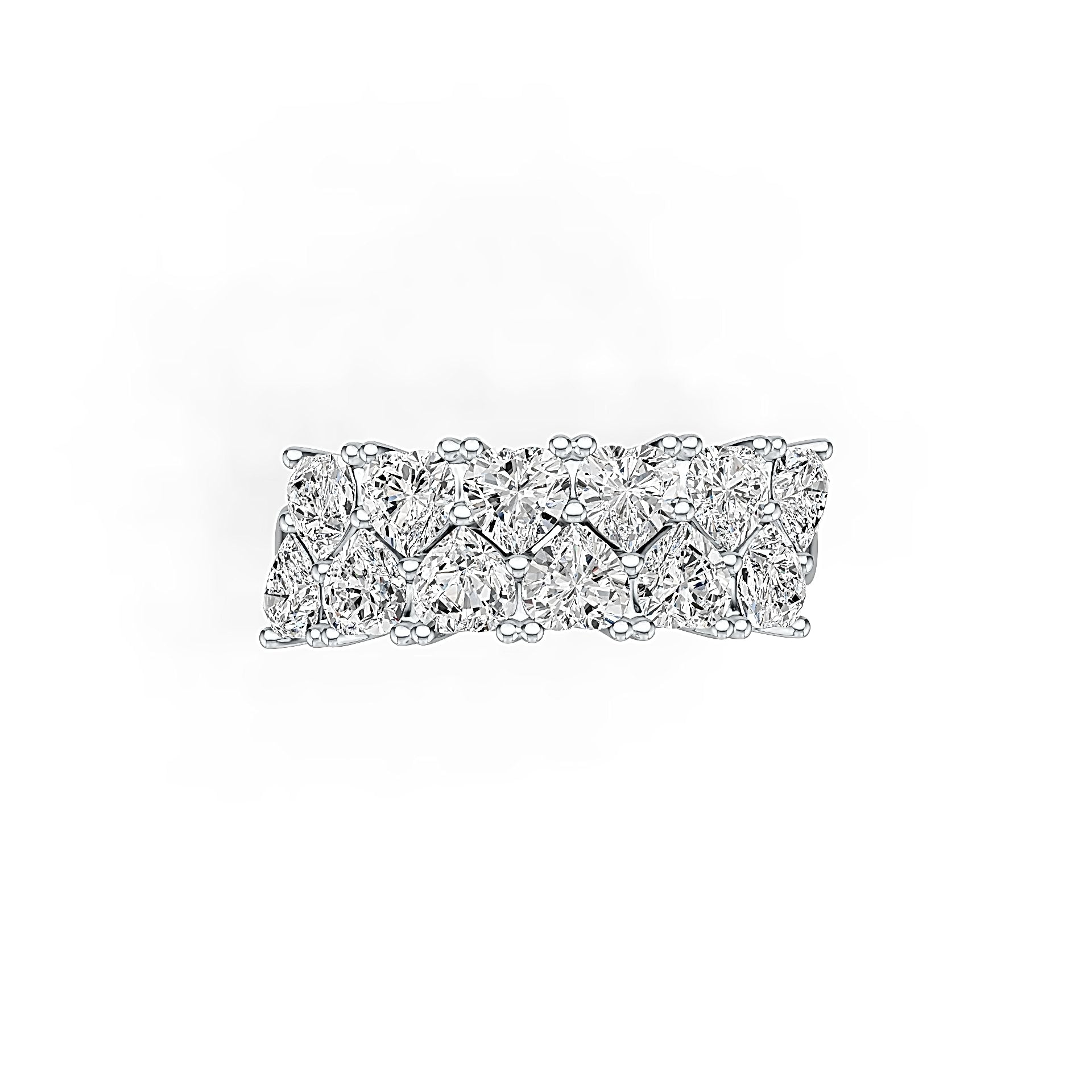 Sterling Silver Semi Mount Ring Setting Heart HT 4x4mm 12 Stone Ring DHJ