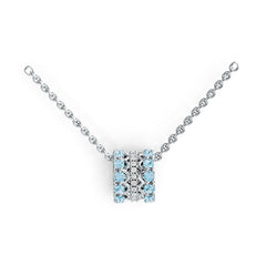 Sterling Silver Circular-Shaped Pendant with White Topaz or Moissanite Syzjewelry