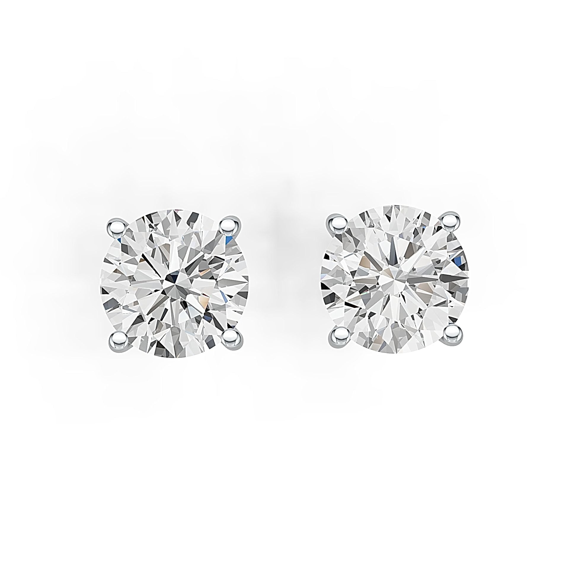Sterling Silver Semi Mount Earrings Setting Round RD 8x8mm Simple Stud DHJ