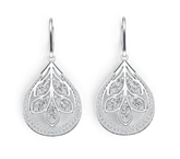 Sterling Silver Semi Mount Earrings Setting Pear PE 5X3mm with White Topaz DHJ