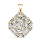 18K Gold Semi Mount Pendant Setting Trillion Tr 5x5mm Diamond Accent Syz Jewelry