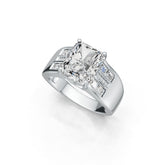 10K Gold Semi Mount Ring Setting Emerald OCT 11X9mm Moissanite Accent DHJ