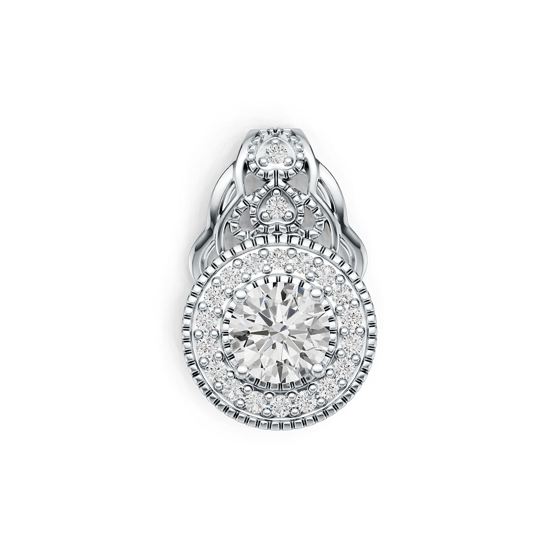 Sterling Silver Semi Mount Pendant Setting Round RD 6.5mm DHJ