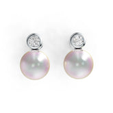 Sterling Silver Semi Mount Earrings Setting Round RD 8x8mm DHJ