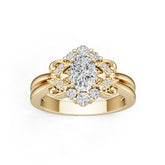10K Gold Semi Mount Ring Setting Oval Ov 7x5mm Moissanite Accent Syz Jewelry