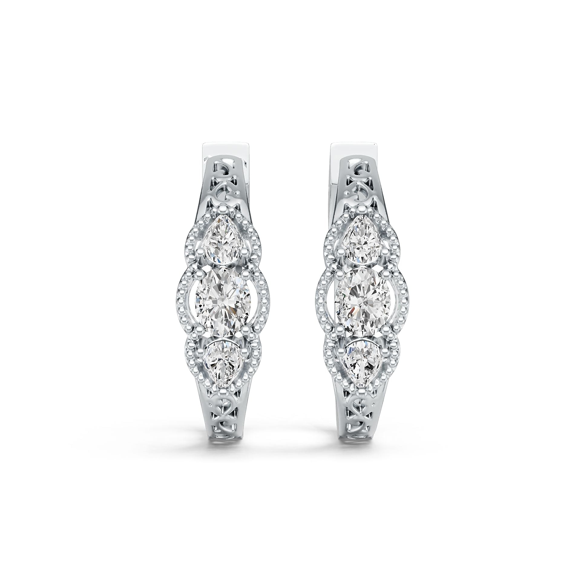 Sterling Silver Semi Mount Earrings Setting Oval OV 5X4mm PE 4X3mm DHJ