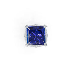 10K 14K Gold or 14K Gold Semi Mount Ring Setting Princess Pr 17x17mm Diamond Accent Syzjewelry