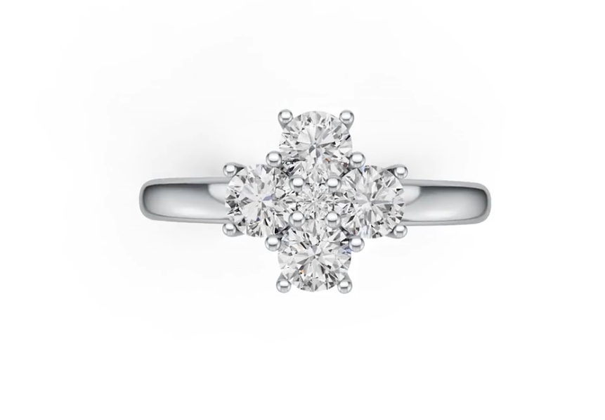 Sterling Silver Semi Mount Ring Setting Round RD 4x4mm DHJ