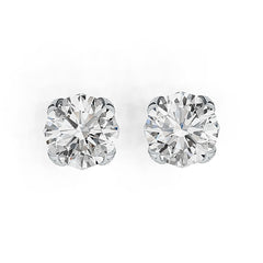 10K Gold Semi Mount Earrings Setting Round RD 15x15mm Hidden Halo Moissanite Accent DHJ