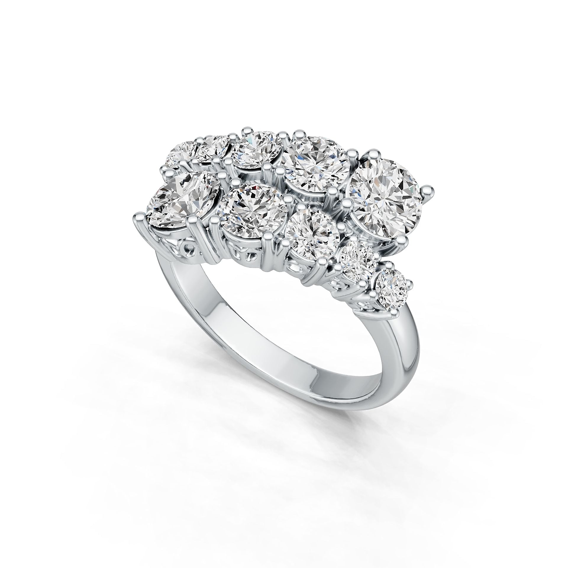 10K Gold Semi Mount Ring Setting Round RD 6X6mm 5X5mm 4X4mm 3X3mm DHJ