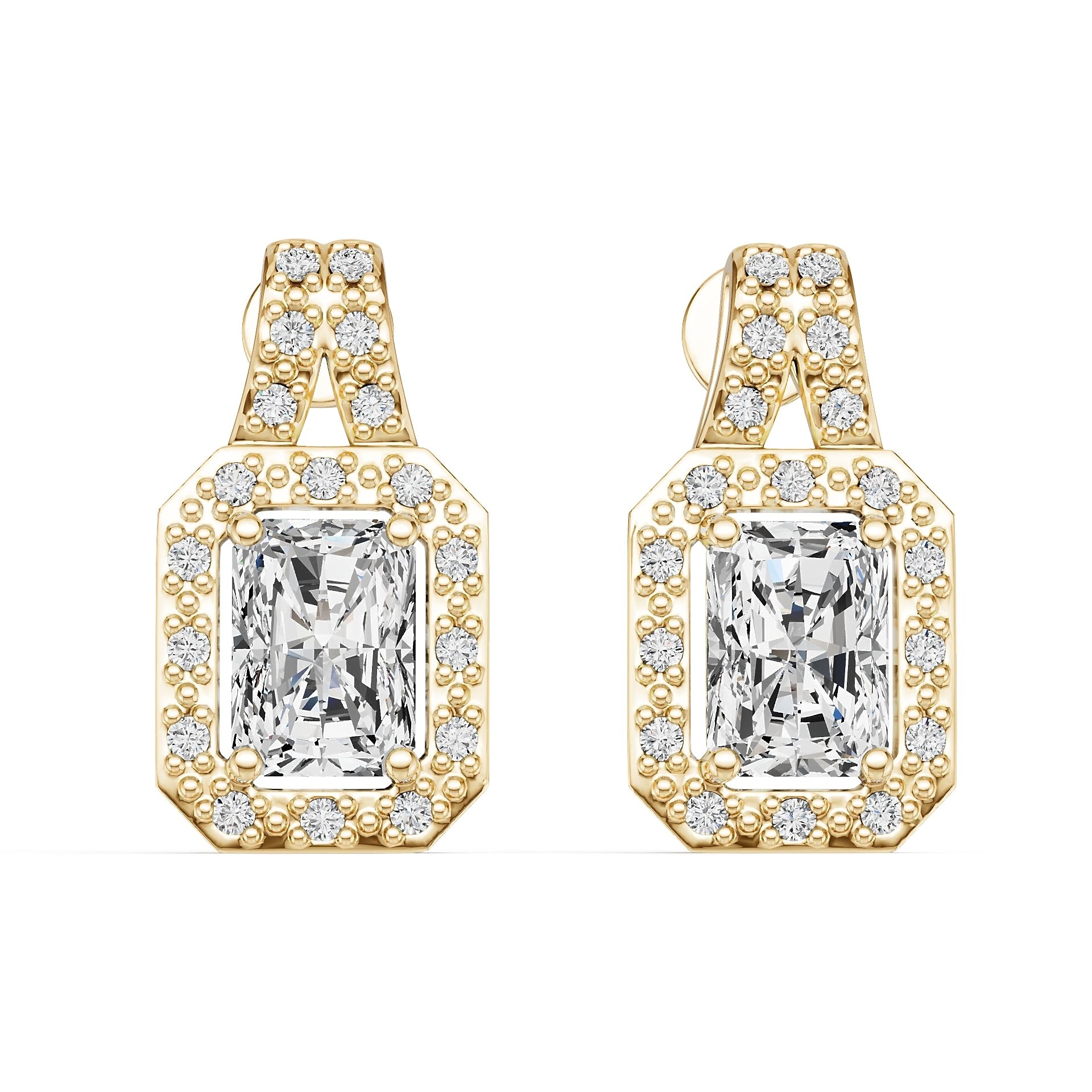 Platinum Semi Mount Earrings Setting Emerald Em 5x5mm Syz Jewelry