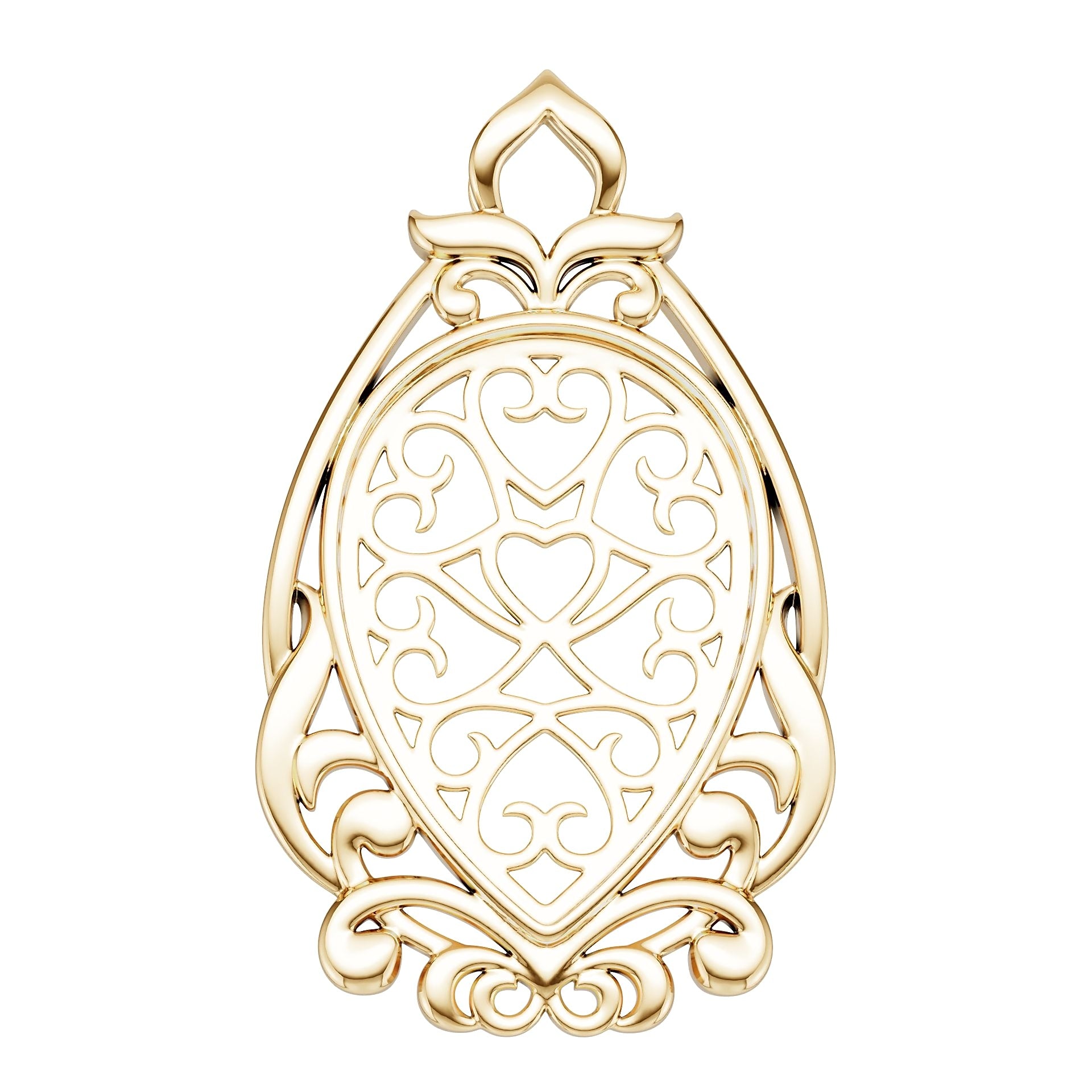 10K Gold Semi Mount Pendant Setting Round Ro 6x6mm Syz Jewelry