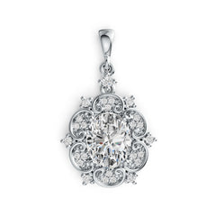 Sterling Silver Semi Mount Pendant Setting Oval OV 10X8mm Vintage-Inspired DHJ