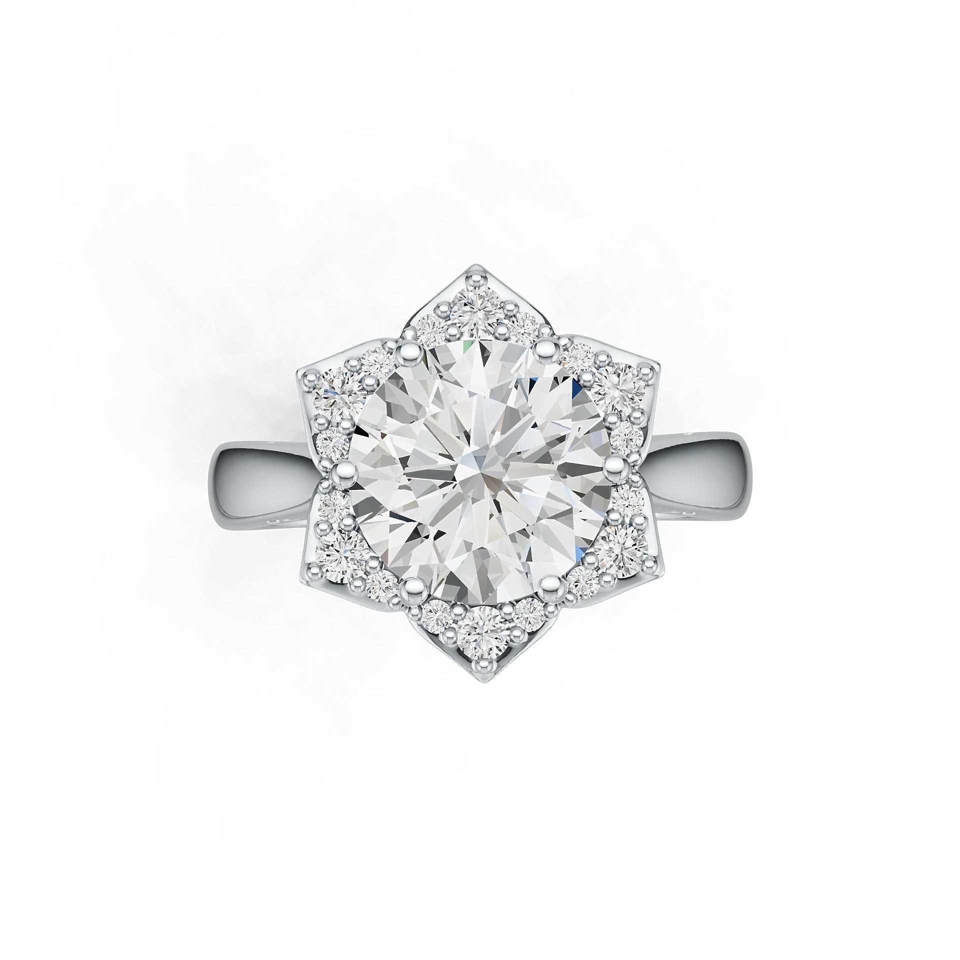 Sterling Silver Semi Mount Ring Setting Round RD 9.5mm DHJ
