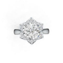Sterling Silver Semi Mount Ring Setting Round RD 9.5mm DHJ