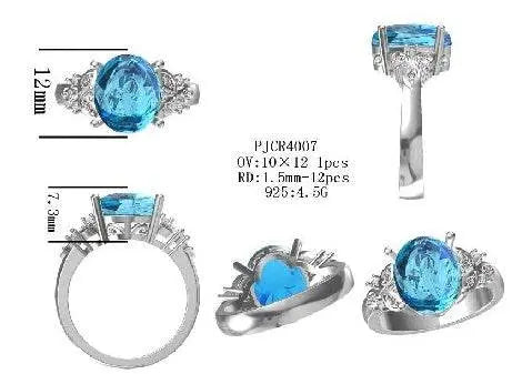 18K Gold Semi Mount Ring Setting Oval OV 12X10mm Diamond Accent DHJ