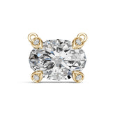 10K Gold Semi Mount Pendant Setting Oval Ov 5x10mm Moissanite Accent Syz Jewelry