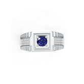 Men's Sterling Silver Semi Mount Ring Setting Round RD 5x5mm White Topaz Syzjewelry
