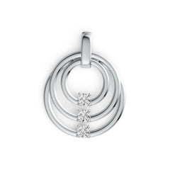 Sterling Silver Semi Mount Pendant Setting Round RD 3.5x3.5mm Trinity Loop DHJ