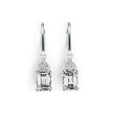 Sterling Silver Semi Mount Earrings Setting Emerald OCT 8X6mm PE 4X4mm DHJ