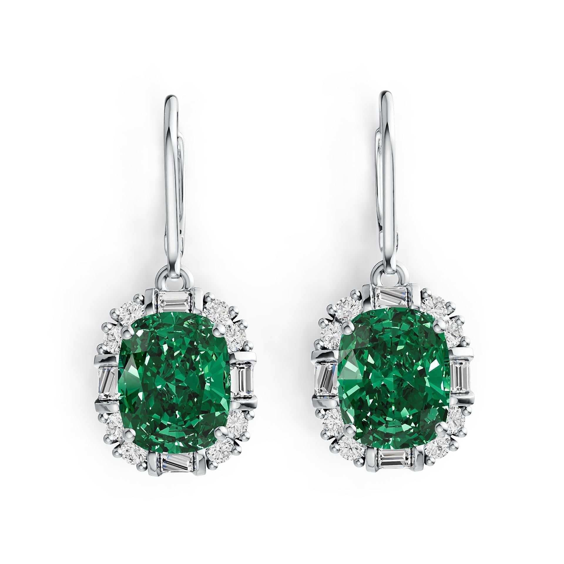 10K Gold Semi Mount Earrings Setting Cushion CU 10X8mm Moissanite Accent DHJ