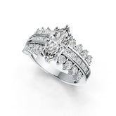 18K Gold Semi Mount Ring Setting Marquise MQ 12X6mm with Diamond Accent DHJ