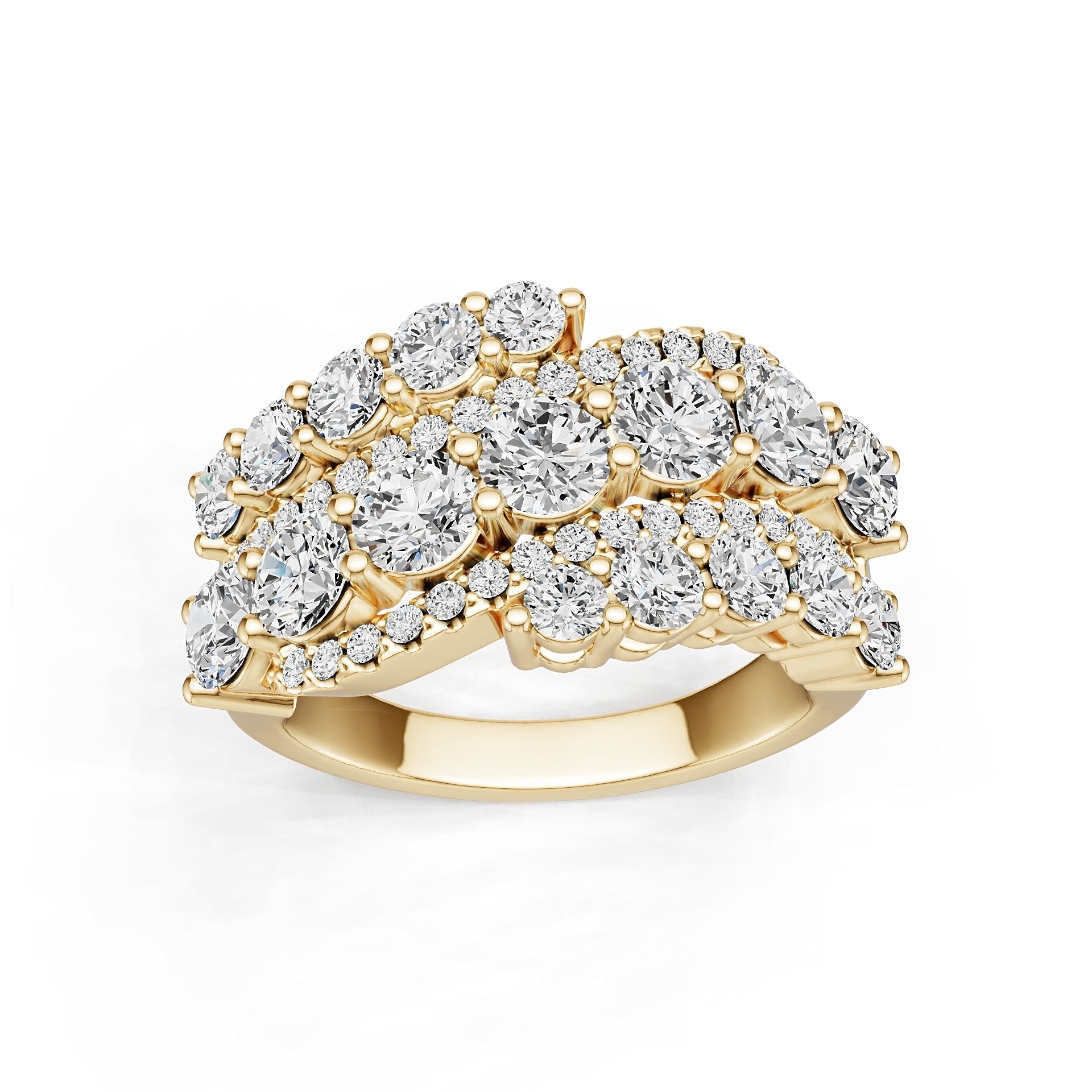 18K Gold Semi Mount Ring Setting Round Ro 6x6mm Diamond Accent Syz Jewelry