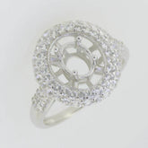 10K Gold Semi Mount Ring Setting Oval OV 8X6mm White Topaz Moissanite Accent DHJ