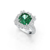 14K Gold Semi Mount Ring Setting Cushion CU 10x10mm Halo Diamond Accent Syzjewelry