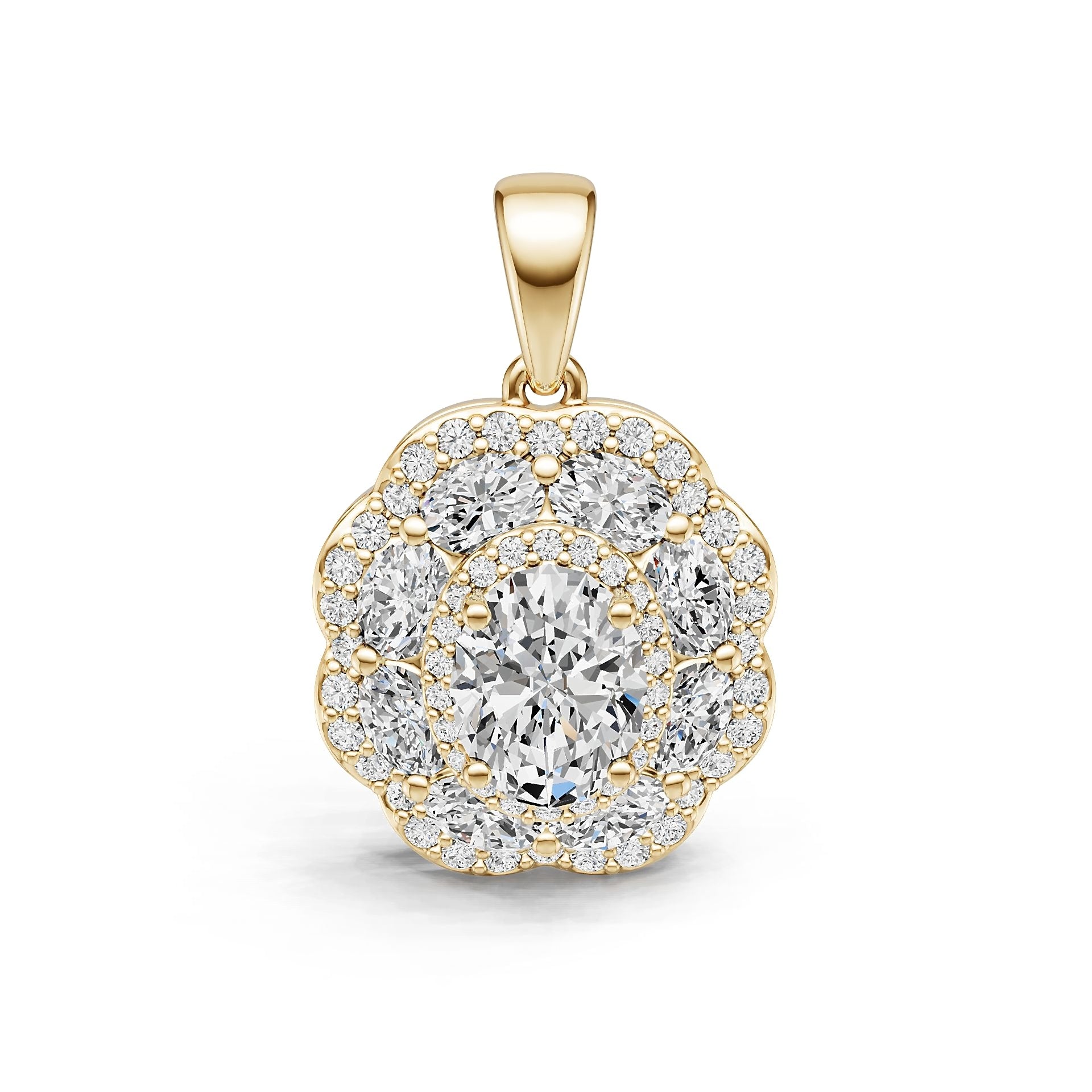 Platinum Semi Mount Pendant Setting Round Ro 8x6mm Diamond Accent Syz Jewelry