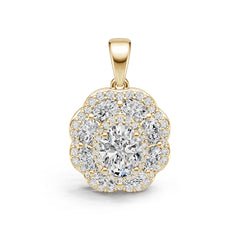 Platinum Semi Mount Pendant Setting Round Ro 8x6mm Diamond Accent Syz Jewelry