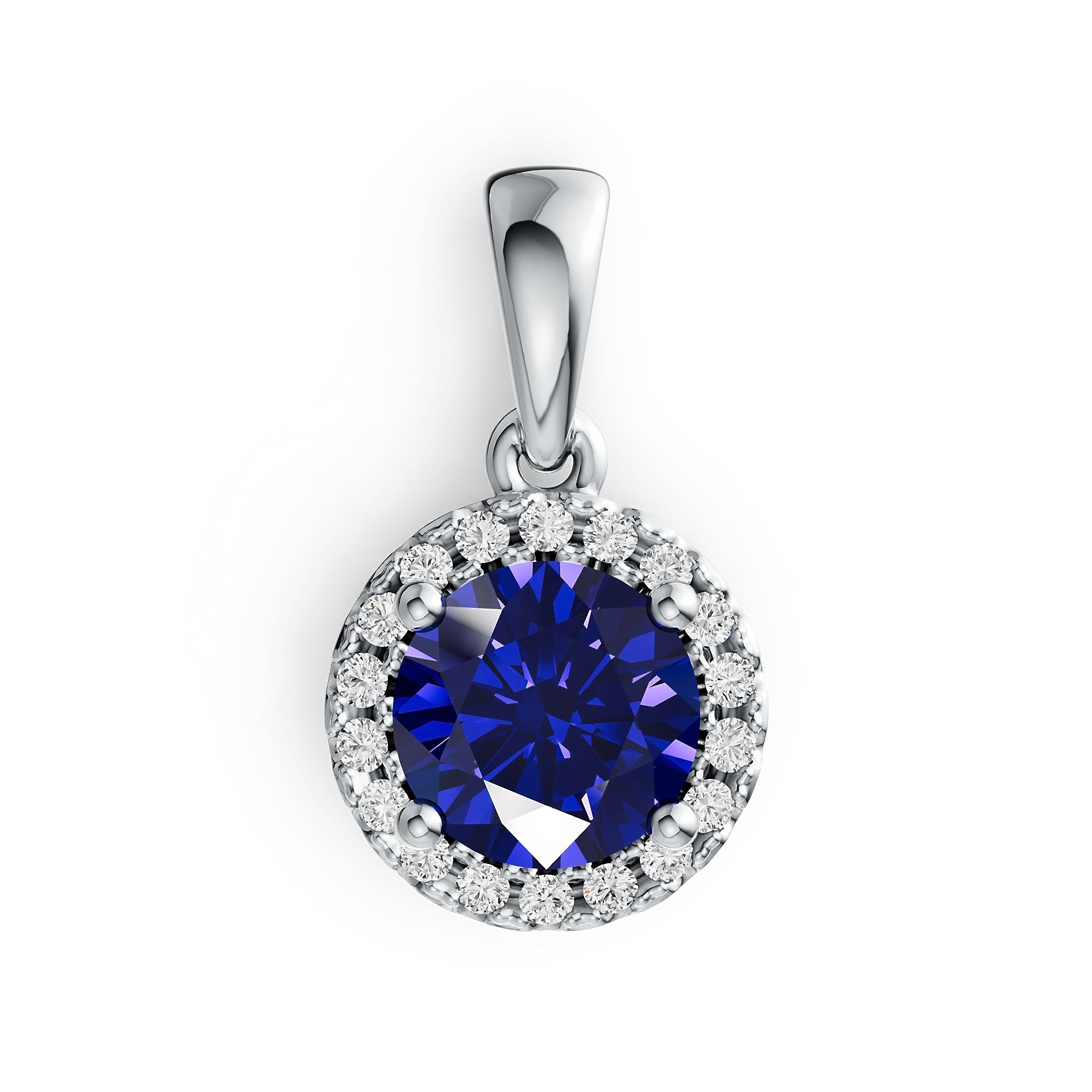 Sterling Silver Semi Mount Pendant Setting Round RD 6X6mm Halo Syzjewelry