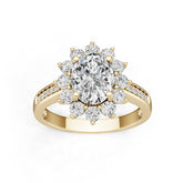14K Gold Semi Mount Ring Setting Oval Ov 5x7mm Diamond Accent Syz Jewelry