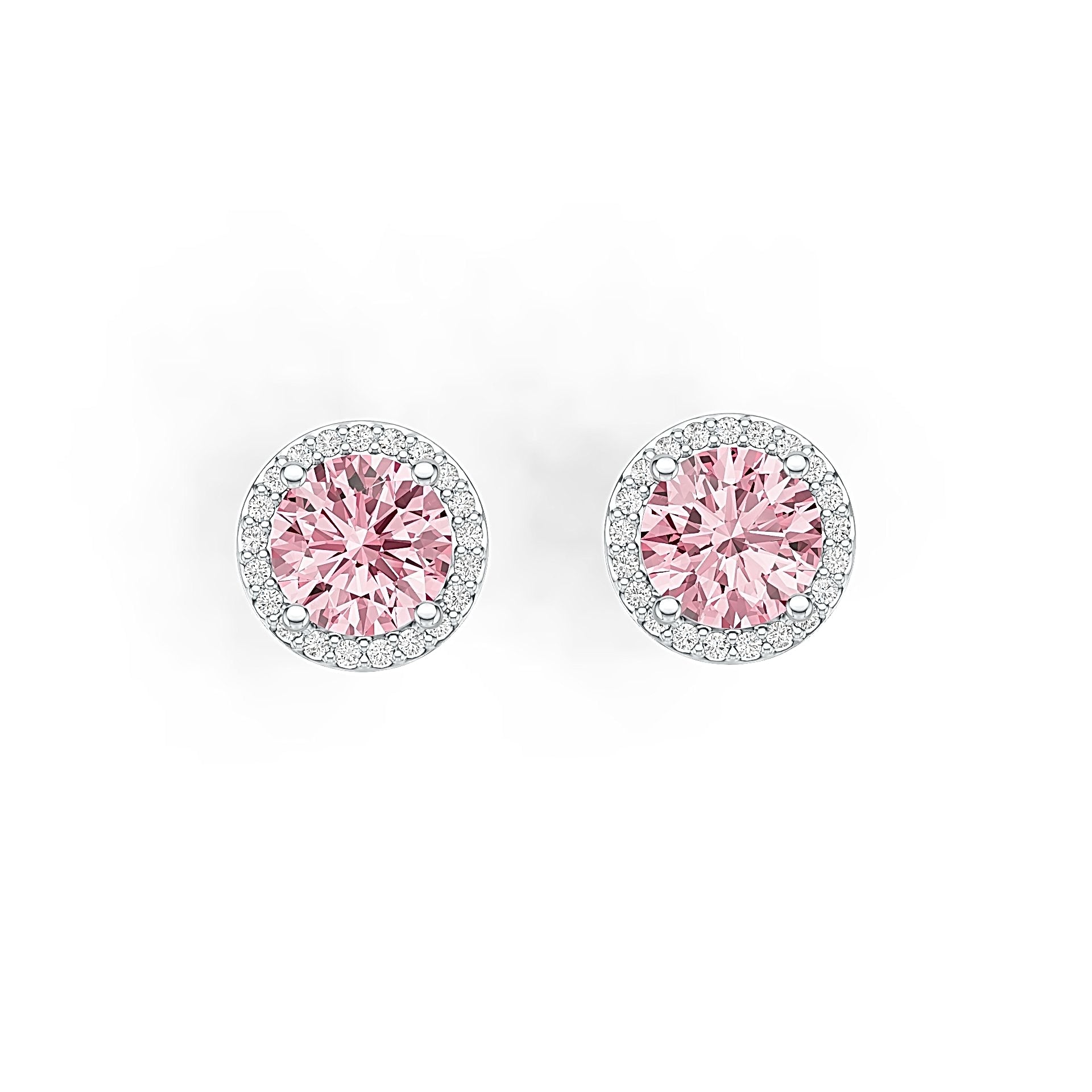 Sterling Silver Semi Mount Earrings Setting Round RD 7x7mm Halo DHJ