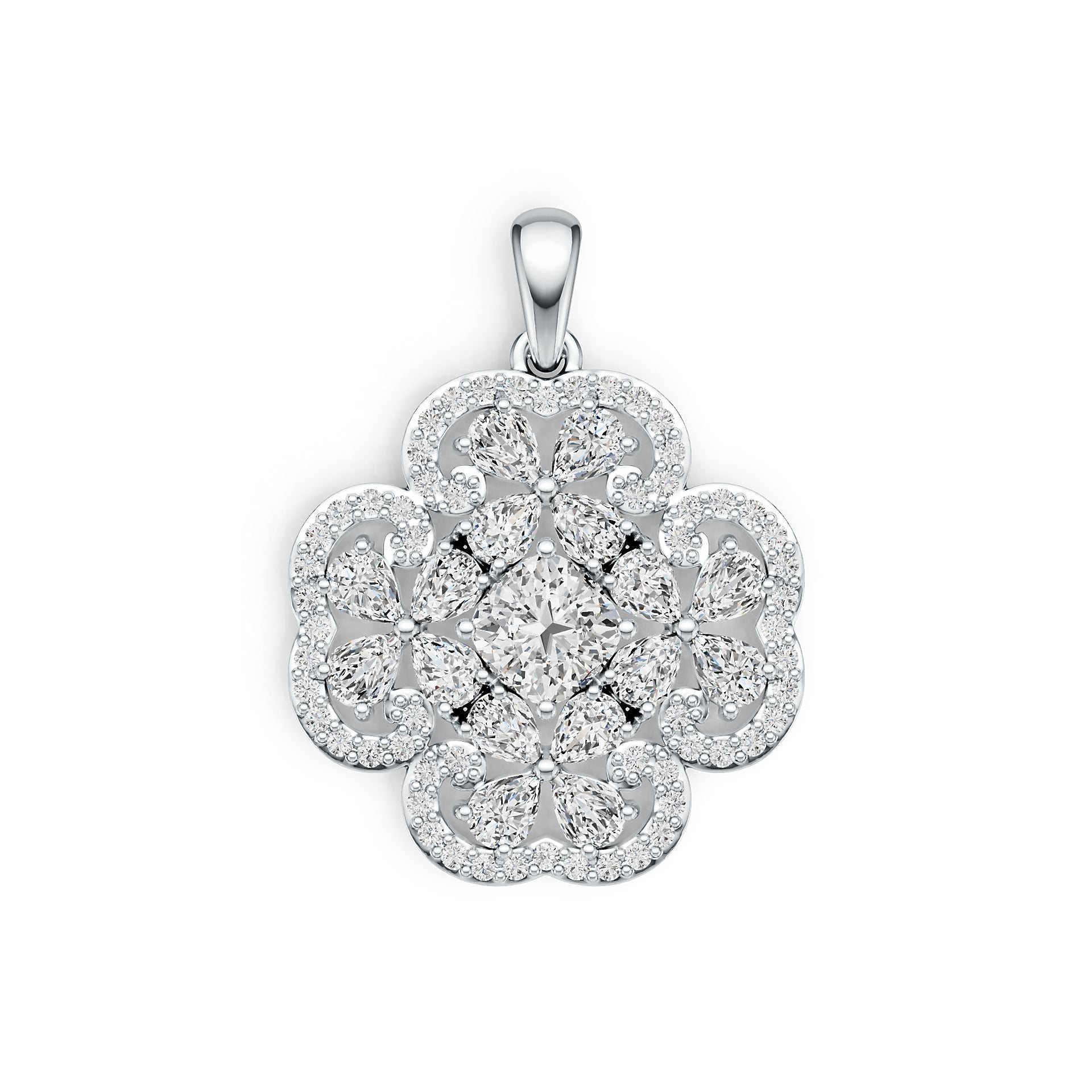 Sterling Silver Semi Mount Pendant Setting Cushion CU 6X6mm DHJ