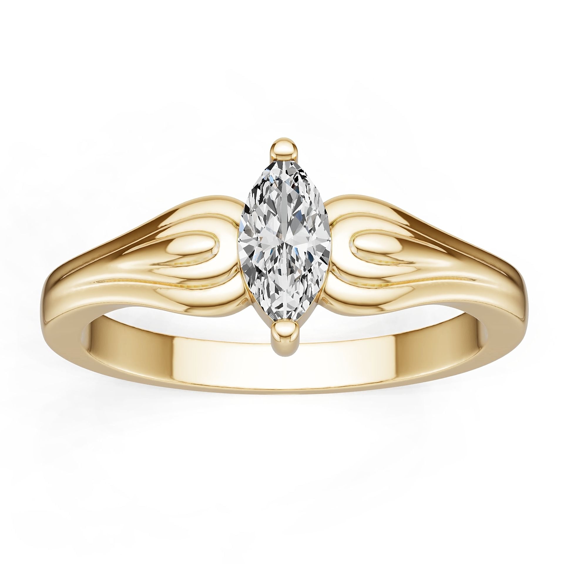 18K Gold Semi Mount Ring Setting Marquise Ma 8x4mm Syz Jewelry
