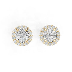 Platinum Semi Mount Earrings Setting Round Ro 5x5mm Diamond Accent Syz Jewelry