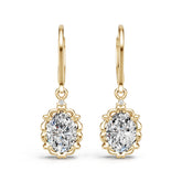 18K Gold Semi Mount Earrings Setting Oval Ov 8x6mm Diamond Accent Syz Jewelry