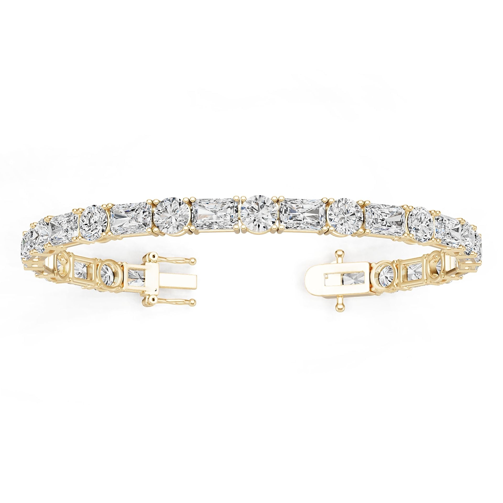 18K Gold Semi Mount Bracelet Setting Emerald Em 7x5mm Diamond Accent Syz Jewelry
