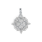Platinum Semi Mount Pendant Setting Trillion TR 6X6mm MQ 6X3mm Diamond Accent DHJ